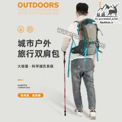 کوله کوهنوردی هامتو 30 لیتری کد HB202212-1 رنگ خاکستری/سبز کله غازی