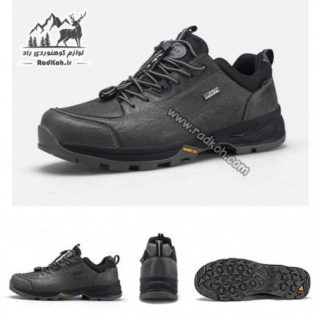 کفش چرمی مردانه هامتو مدل humtto 330163A-2 رنگ خاکستری تیره