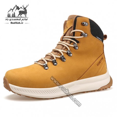 کفش پیاده روی ساقدار مردانه چرم هامتو مدل 230133A-3 رنگ گندمی