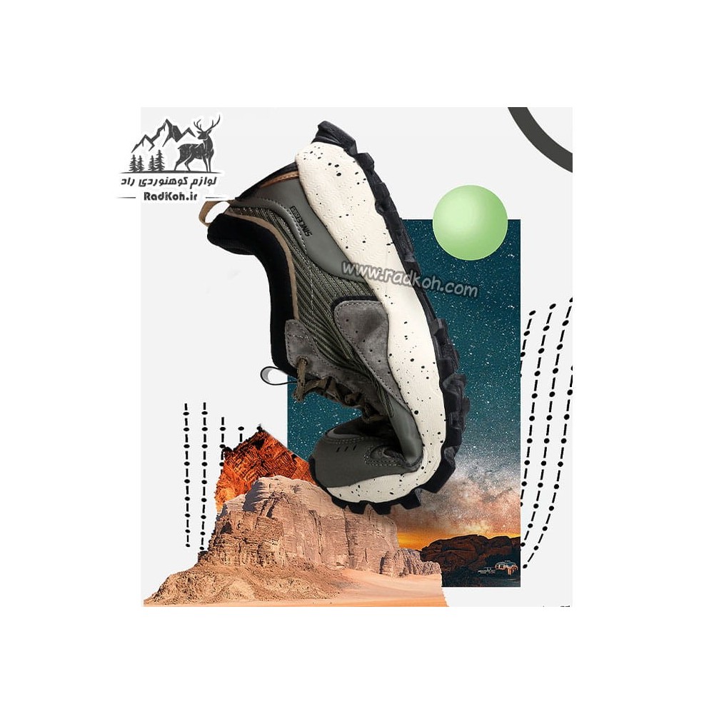 کفش پیاده روی مردانه هامتو مدل humtto 330886A-2  رنگ سبز زیتونی