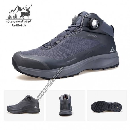 کفش راحتی نیم بوت مردانه هامتو مدل 230969A-3 بند دیسکی رنگ طوسی