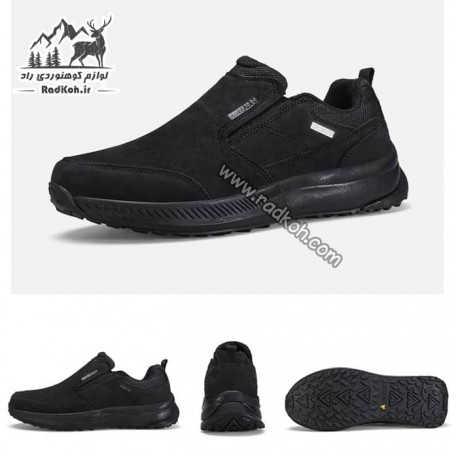 کفش چرم بدون بند مردانه هامتو مدل 330401A-1 رنگ مشکی