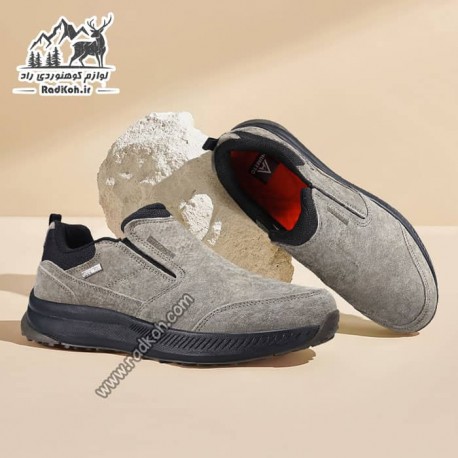 کفش چرم مردانه بدون بند هامتو مدل humtto 330401A-2 رنگ خاکی