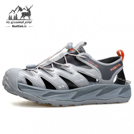 صندل جلو بسته مردانه هامتو مدل 730508A-1 رنگ طوسی