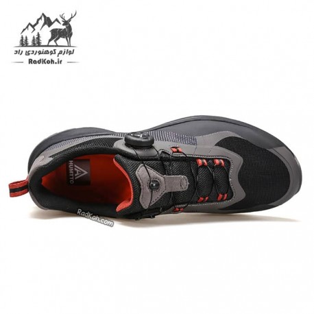 کفش پیاده روی مردانه هامتو مدل 340207A-3 بند دیسکی رنگ مشکی/ خاکستری تیره