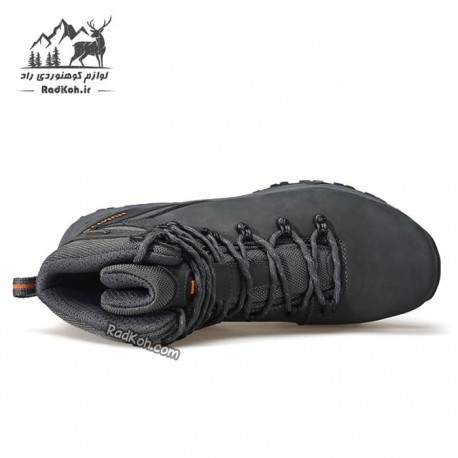 کفش ساقدار مردانه چرم هامتو مدل 230914A-3 رنگ خاکستری تیره