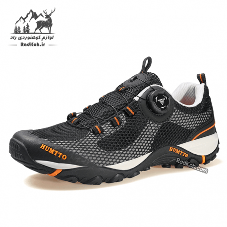 کفش توری تابستانی مردانه هامتو مدل 120490A-1 بند دیسکی رنگ مشکی/طوسی