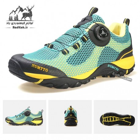 کفش توری تابستانی مردانه هامتو مدل 120490A-4 بند دیسکی رنگ آبی/زرد