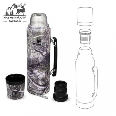 فلاسک استنلی مدل Classic Bottle 1 L رنگ طرح شاخ و برگ