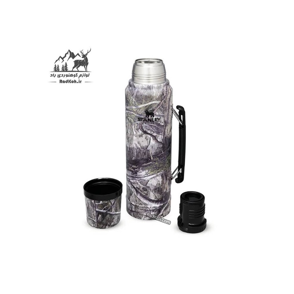 فلاسک کلاسیک طبیعت گردی استنلی مدل Classic Bottle 1 L رنگ طرح شاخ و برگ