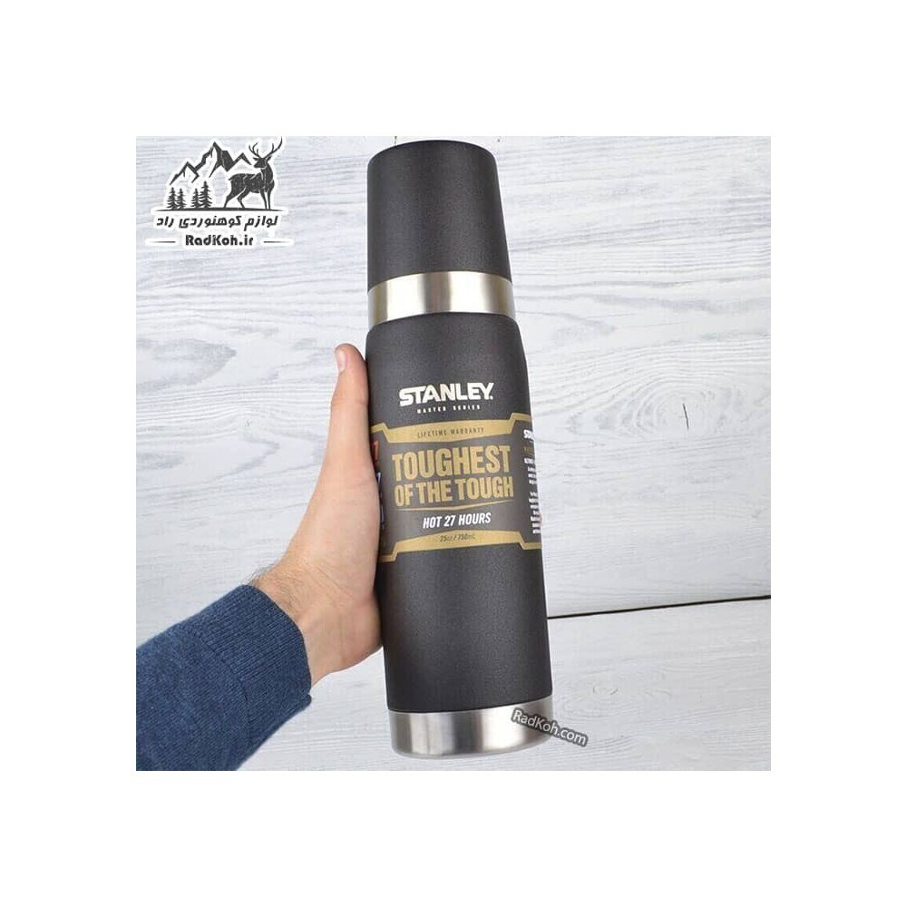 فلاسک نشکن 750 میلی لیتری استنلی مستر مدل Master Thermal Bottle 0.75L رنگ مشکی