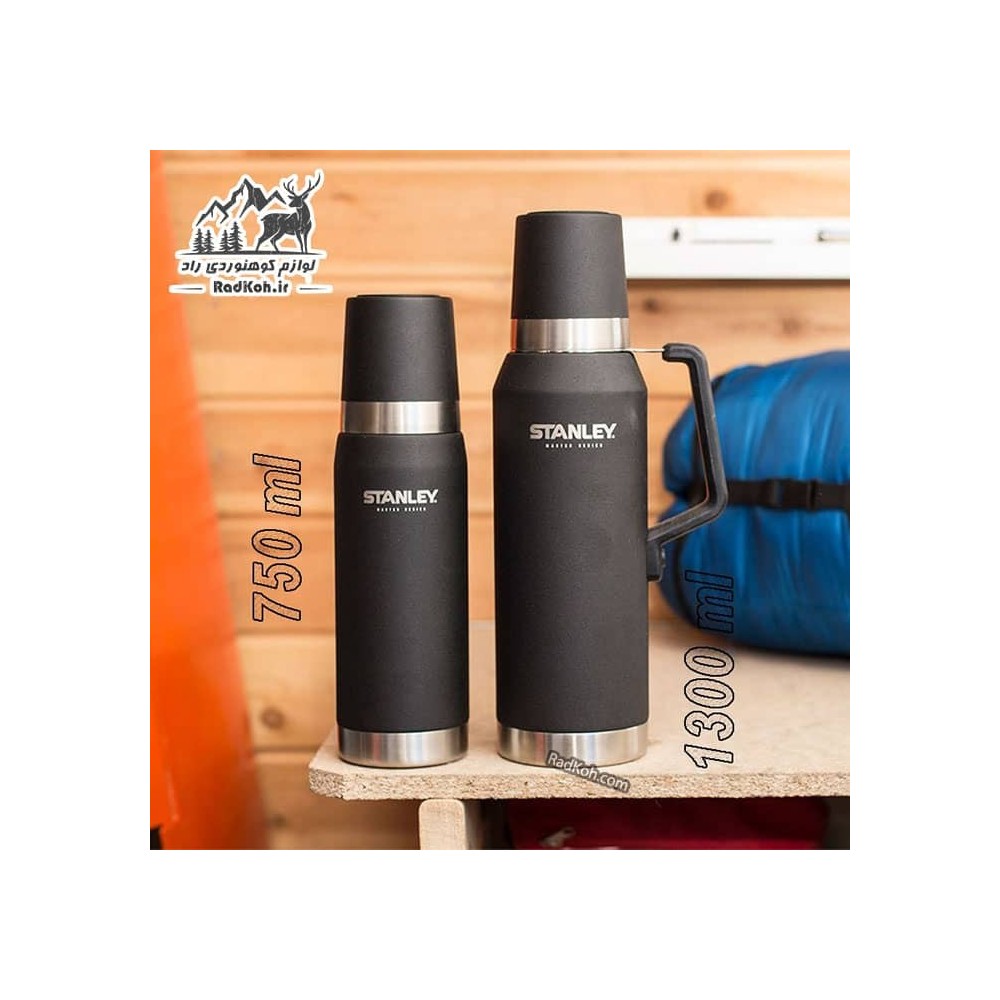 فلاسک نشکن 750 میلی لیتری استنلی مستر مدل Master Thermal Bottle 0.75L رنگ مشکی