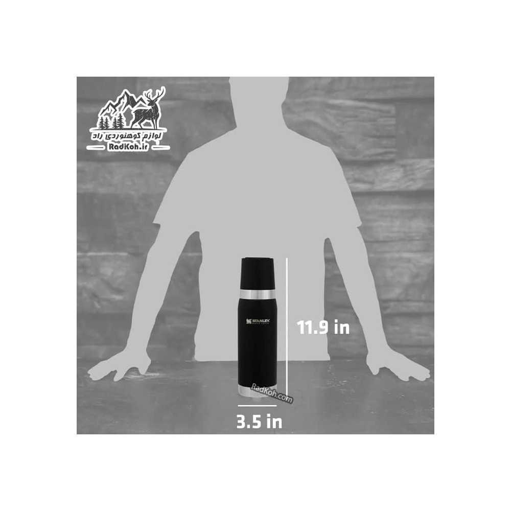 فلاسک نشکن 750 میلی لیتری استنلی مستر مدل Master Thermal Bottle 0.75L رنگ مشکی
