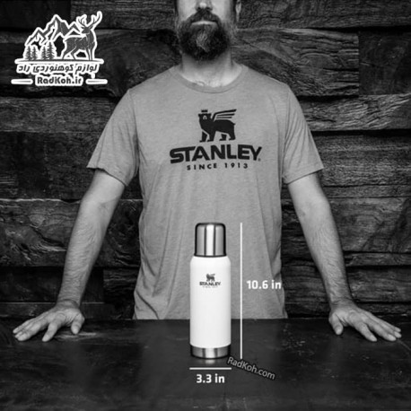 فلاسک بدنه وکیوم 730 میلی لیتری استنلی ادونچر مدل Vacuum Bottle 0.73L رنگ سفید