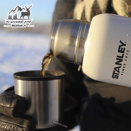 فلاسک بدنه وکیوم 730 میلی لیتری استنلی ادونچر مدل Vacuum Bottle 0.73L رنگ سفید