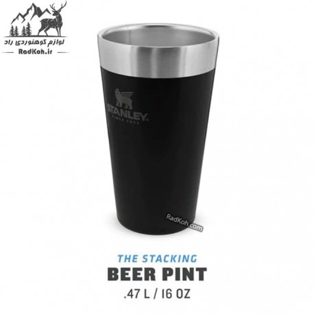 لیوان سفری استنلی 470 میلی لیتر مدل Beer Pint 0.47L رنگ مشکی
