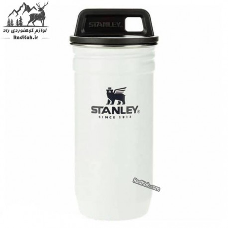ست شات و قمقمه کتابی استنلی ادونچر مدل Shot Glass + Flask Set رنگ سفید