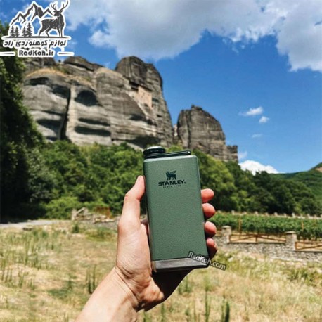 ست شات و قمقمه کتابی استنلی ادونچر مدل Shot Glass + Flask Set رنگ سبز