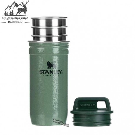 ست شات و قمقمه کتابی استنلی ادونچر مدل Shot Glass + Flask Set رنگ سبز