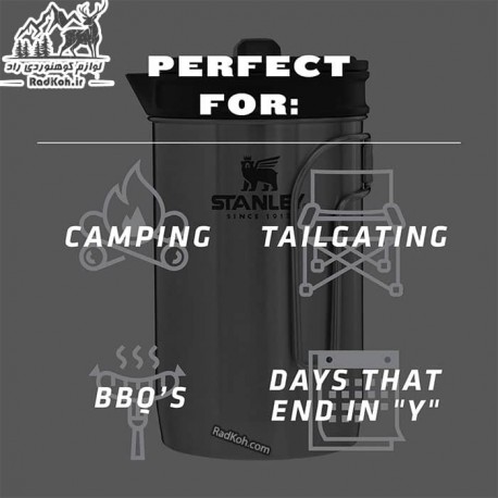 قهوه ساز سفری استنلی سری ادونچر مدل Boil + Brew 0.94L رنگ استیل
