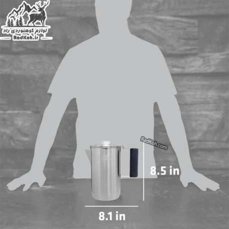 کتری استیل 6 نفره با صافی استنلی ادونچر مدل percolator رنگ استیل