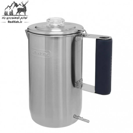 کتری استیل 6 نفره با صافی استنلی ادونچر مدل percolator رنگ استیل