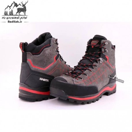 کفش کوهنوردی مردانه kingtex مدل leopard رنگ خاکستری/قرمز	