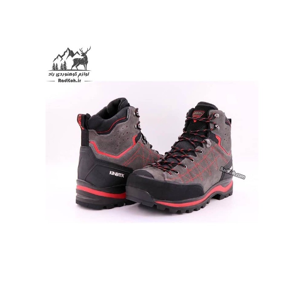 کفش کوهنوردی مردانه kingtex مدل leopard رنگ خاکستری/قرمز	