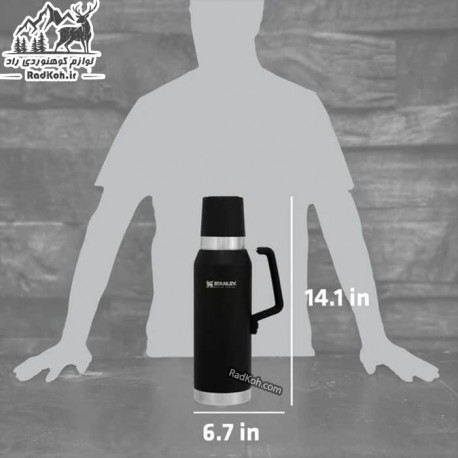 فلاسک نشکن 1.3 لیتری استنلی مستر مدل Master Thermal Bottle 1.3L رنگ مشکی