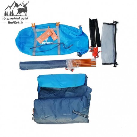 چادر طبیعت گردی 3-2 نفره کله گاوی مدل PKN-C2001-B رنگ آبی