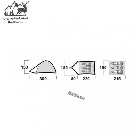 چادر 3 نفره هاسکی مدل bird 3 classic رنگ سبز