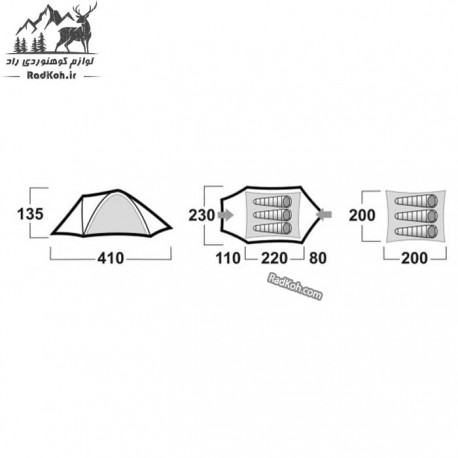 چادر 3 نفره هاسکی مدل bizon 3 classic