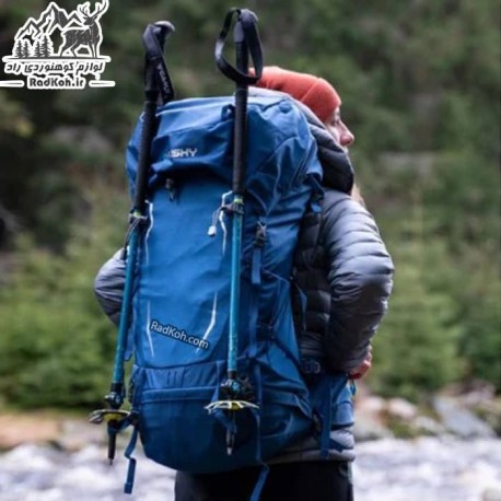 کوله پشتی جنگل گردی 50 لیتری هاسکی مدل رونی نیو رنگ سرمه ای