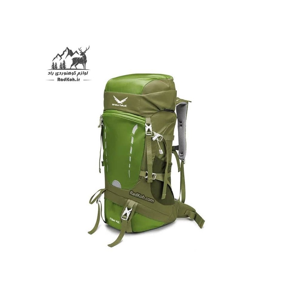 کوله پشتی کوهنوردی 40 لیتری اسنوهاک مدل tibet کد SN5441 رنگ سبز