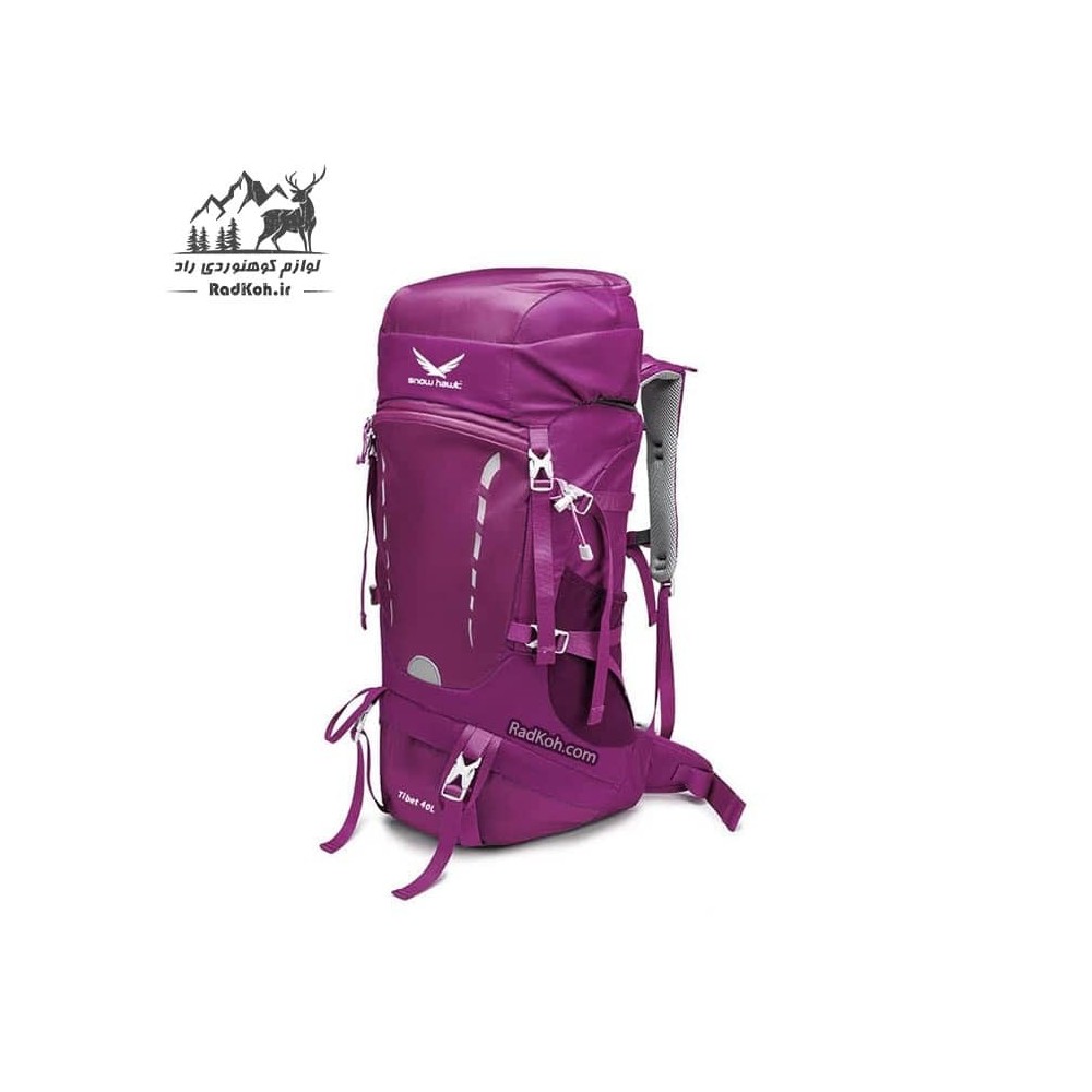 کوله پشتی کوهنوردی 40 لیتری اسنوهاک مدل tibet کد SN5441 رنگ بنفش