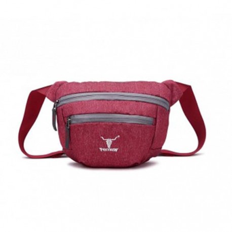 خرید کیف کمری کله گاوی مدل 6104 رنگ قرمز