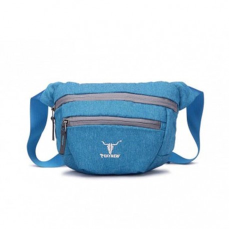 خرید کیف کمری کله گاوی مدل 6104 رنگ آبی
