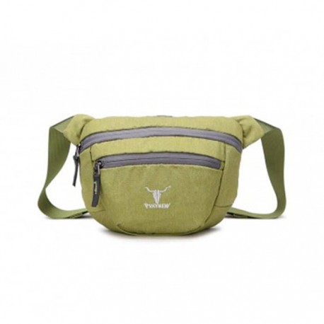 خرید کیف کمری کله گاوی مدل 6104 رنگ سبز زیتونی